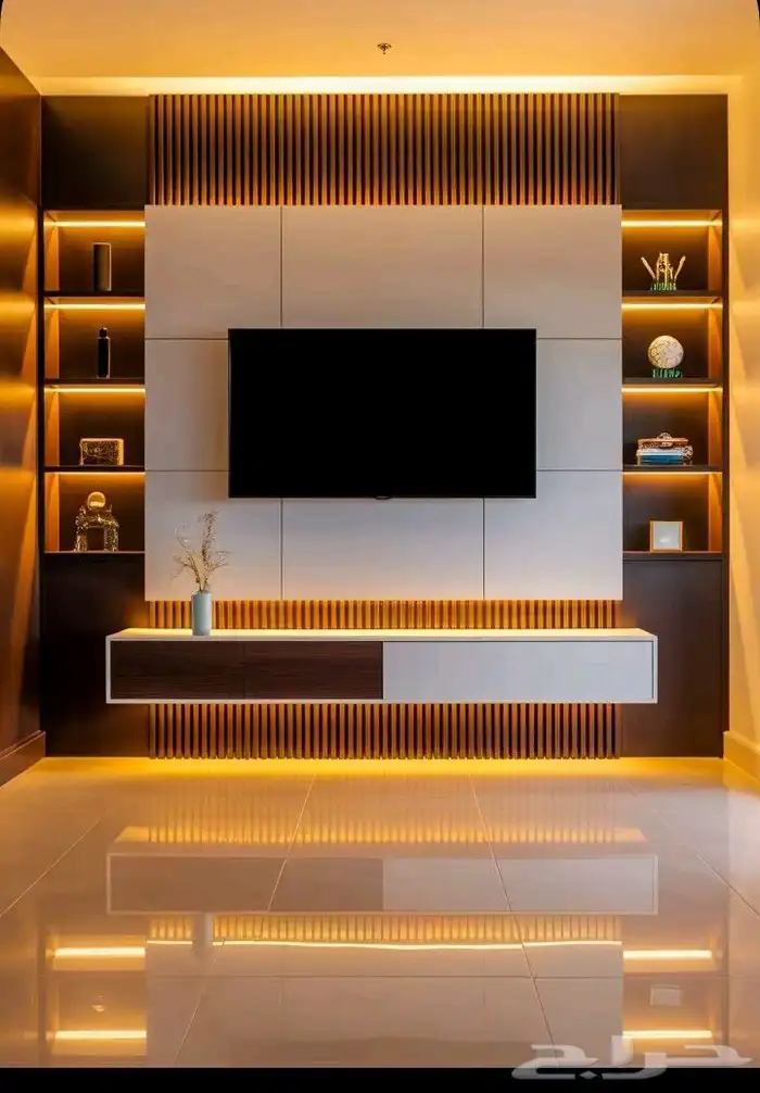 تصميم ديكور يجمع بين جبسية عصرية تحاكي 1