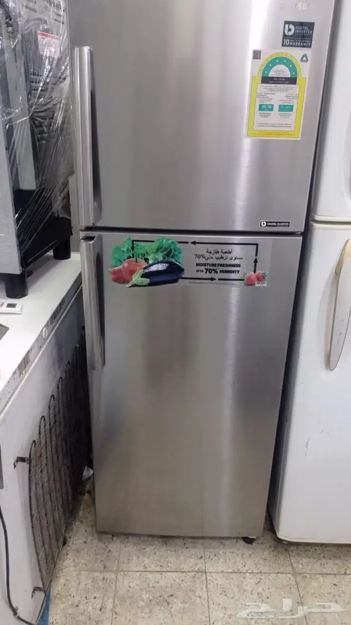 ثلاجة سامسونج الحديثه 12 قدم ست نجوم اقتصاديه كهرباء 220 0