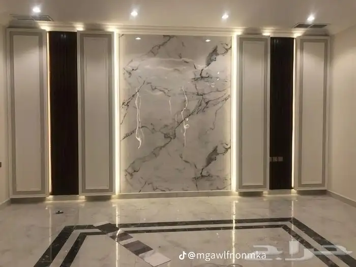 معلم تركيب ديكورات داخليه ورق جدران بديل الشيبورد . مودرن 3