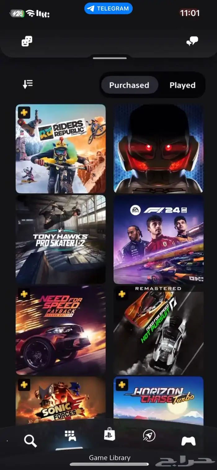 السلام عليكم   يوجد حساب سوني للبيع ( المواصفات يوجد اللعاب 3