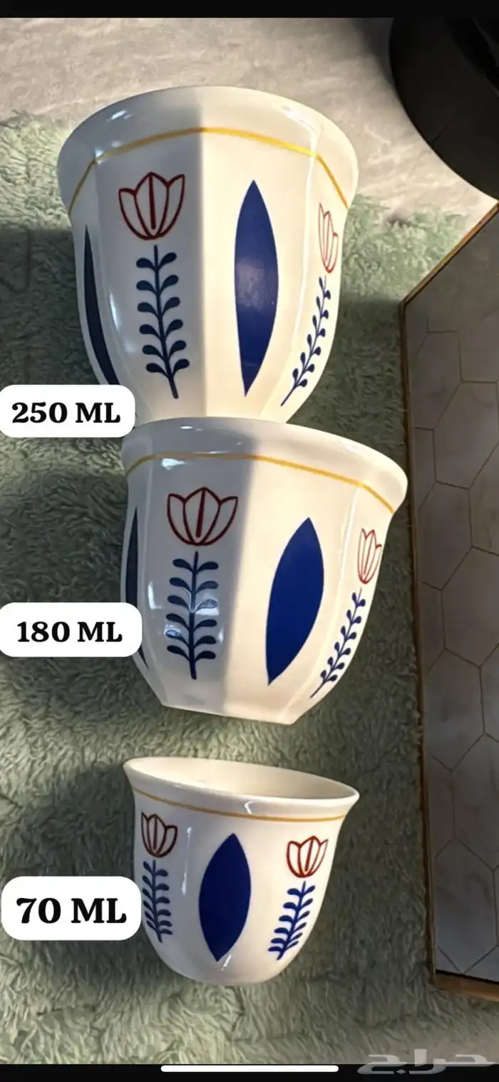 اكواب سيراميك فناجين 250 ملي   180 ملي . بسعر اقل من السوق 6