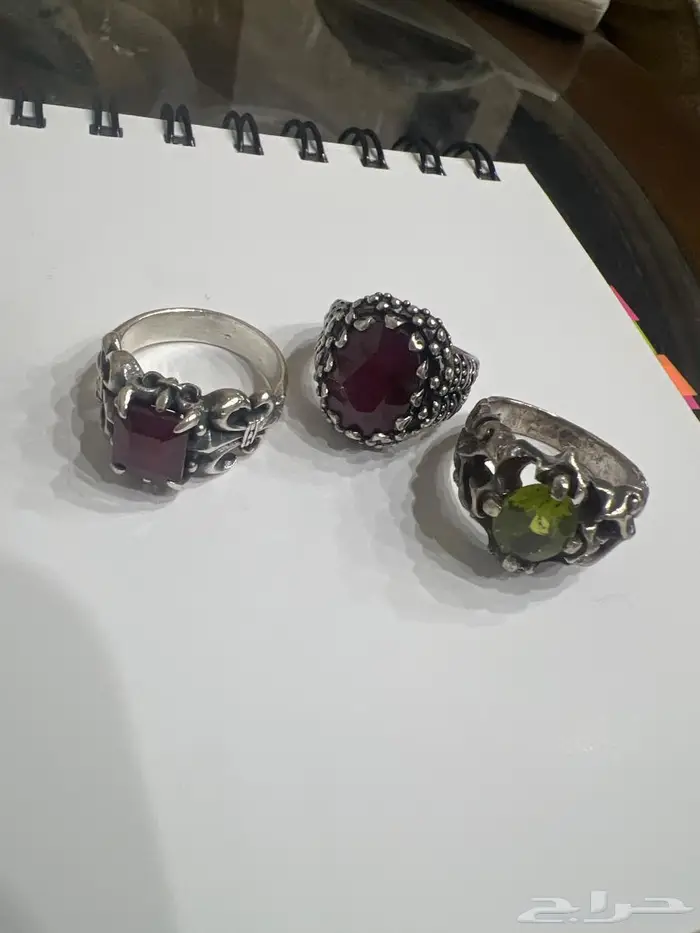 خواتم فضه بأحجار كريمه 0