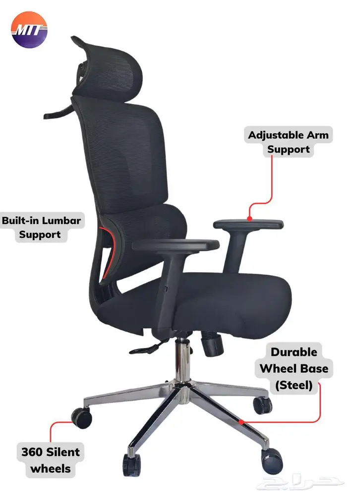 كرسي مكتب موديل P28 بتصميم عصري يجمع بين الراحة والأناقة 3