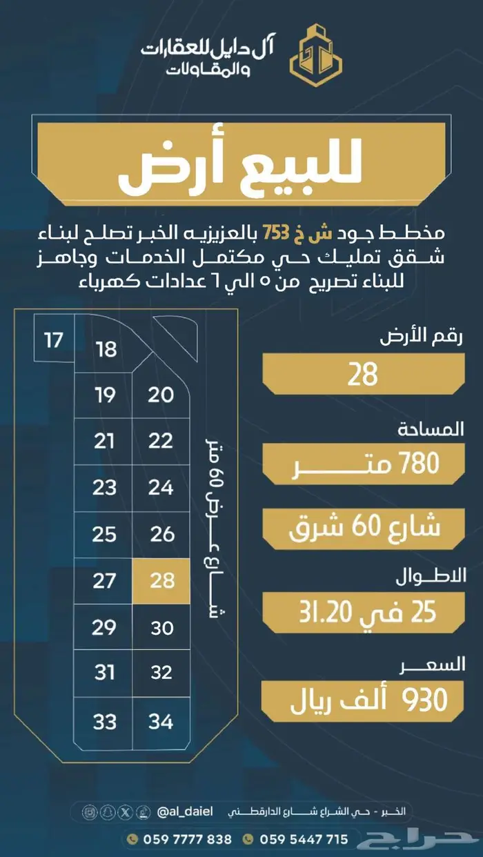 للبيع ارض كامله في حي المها طريق الخالديه 528 م 12