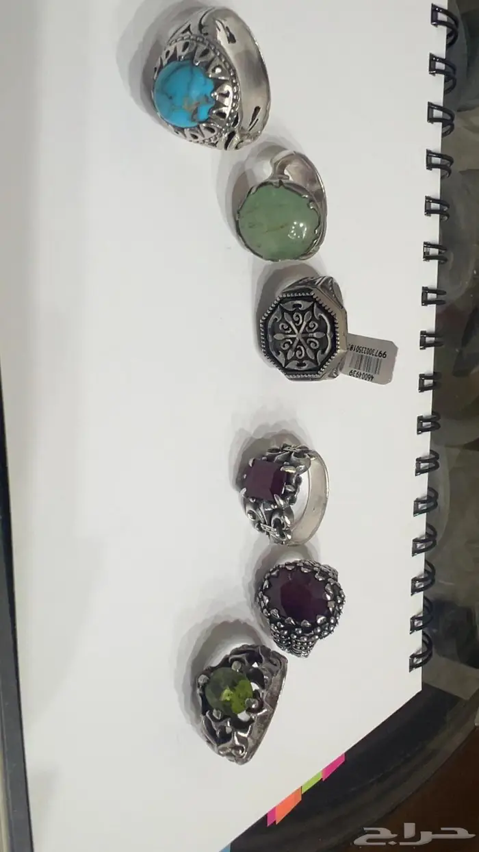 خواتم فضه بأحجار كريمه 1