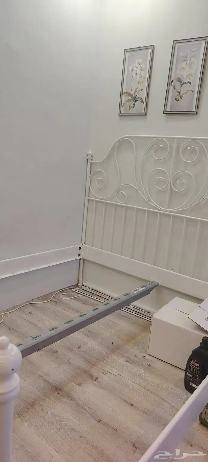 سرير ايكيا ابيض حديد تم تخفيض السعر 0