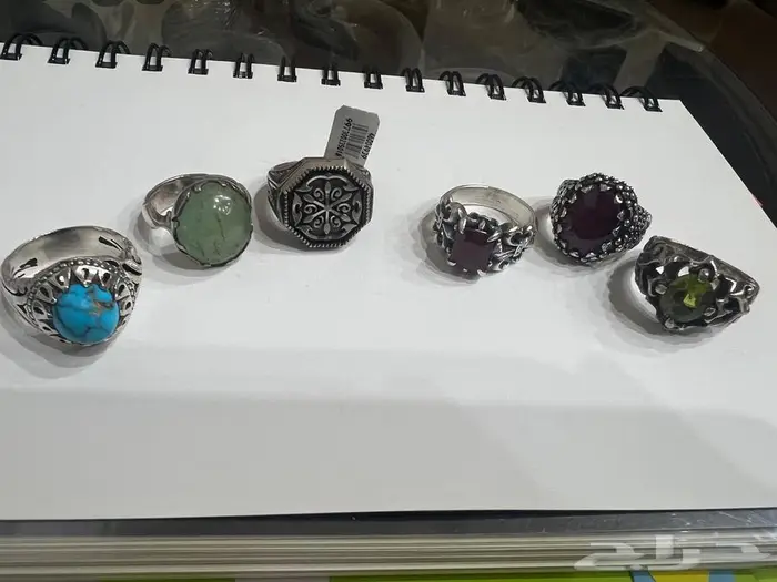 خواتم فضه بأحجار كريمه 2