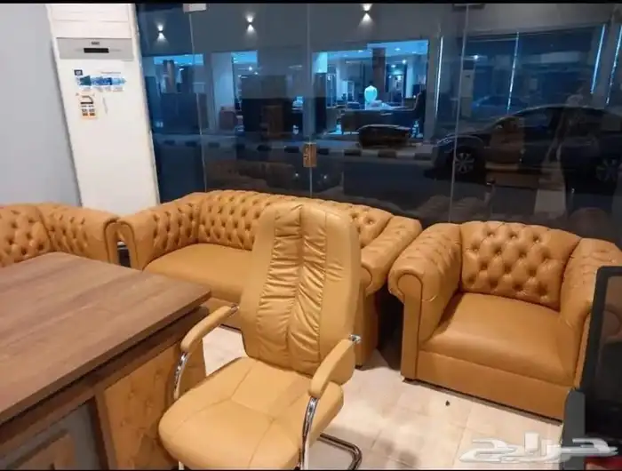 كنب جلد طقم فخم جديد مادل متوفر أمريكي و ملكي و اكيا 10