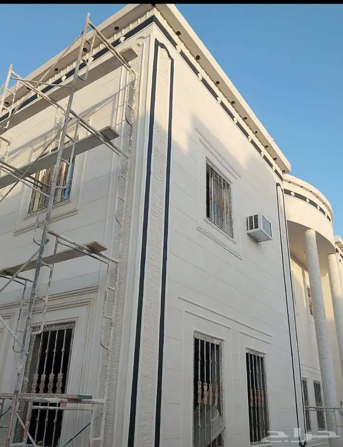 تلبيس واجهات خارجيه لياسه اسمنتيه بشكل الحجر الطبيعي وترميم 4