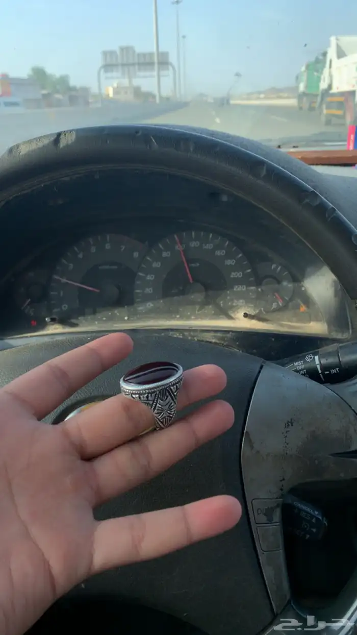 خاتم عقيق كرزي صياغة عارف 1