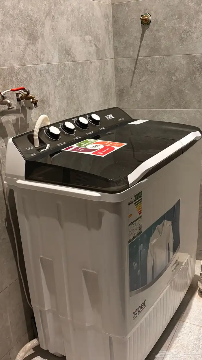 غسالة اكسبير حوضين 14 كيلو لون ابيض 2