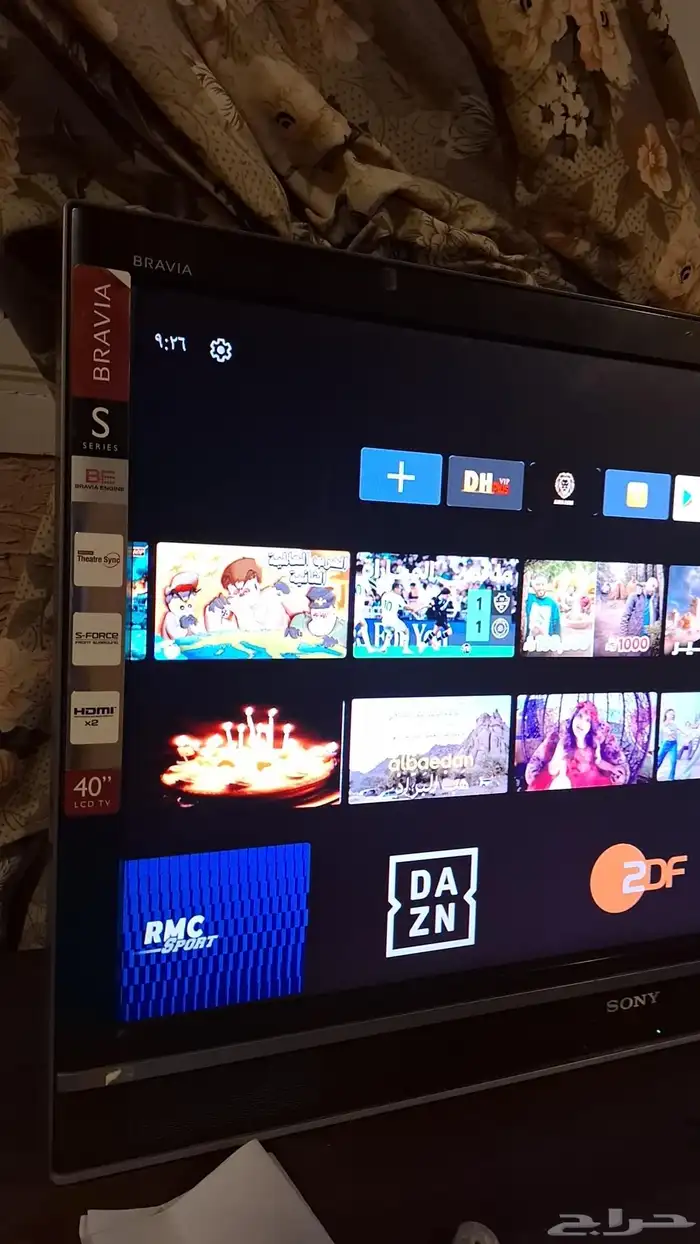 شاشة سوني مقاس 40 عاديه مهب سمارت ومعه ريسيفر يحوله سمارت 0