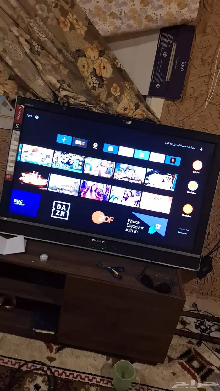 شاشة سوني مقاس 40 عاديه مهب سمارت ومعه ريسيفر يحوله سمارت 1