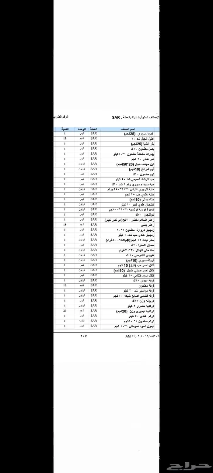 بيع بالجملة( بهارات مكسرات قهوة شاهي بقوليات حبوب) 0