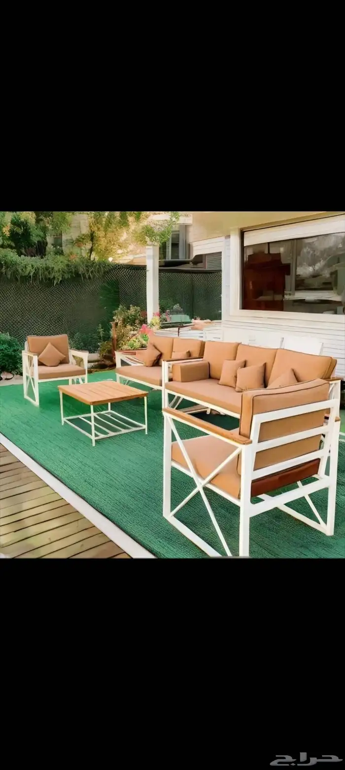 جلسات خارجيه خشب خالص وجلسات حديد تفصيل حسب الطلب 2