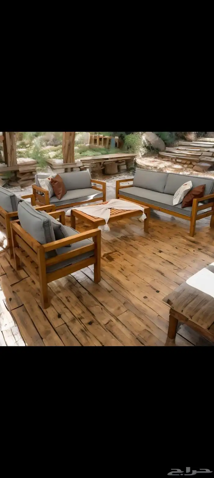 جلسات خارجيه خشب خالص وجلسات حديد تفصيل حسب الطلب 3