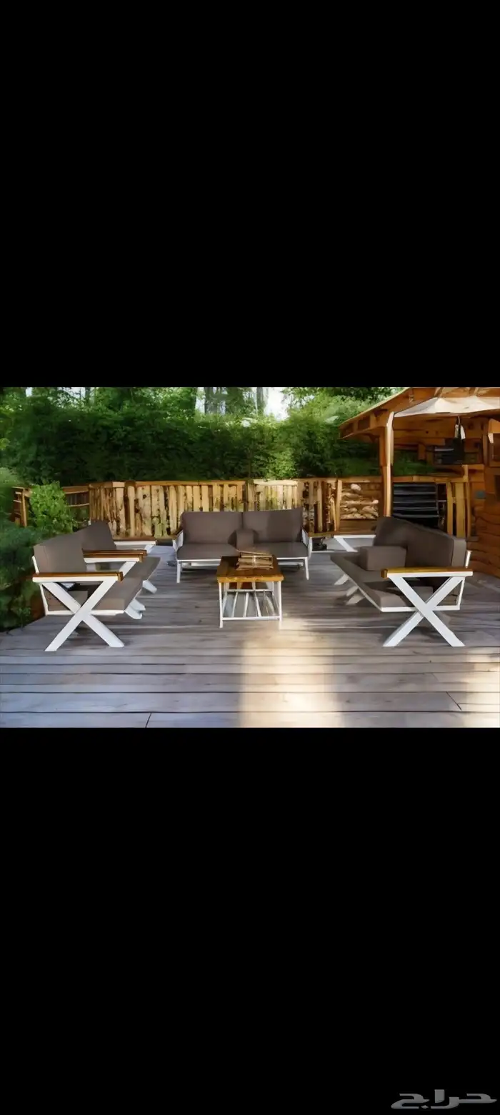 جلسات خارجيه خشب خالص وجلسات حديد تفصيل حسب الطلب 5