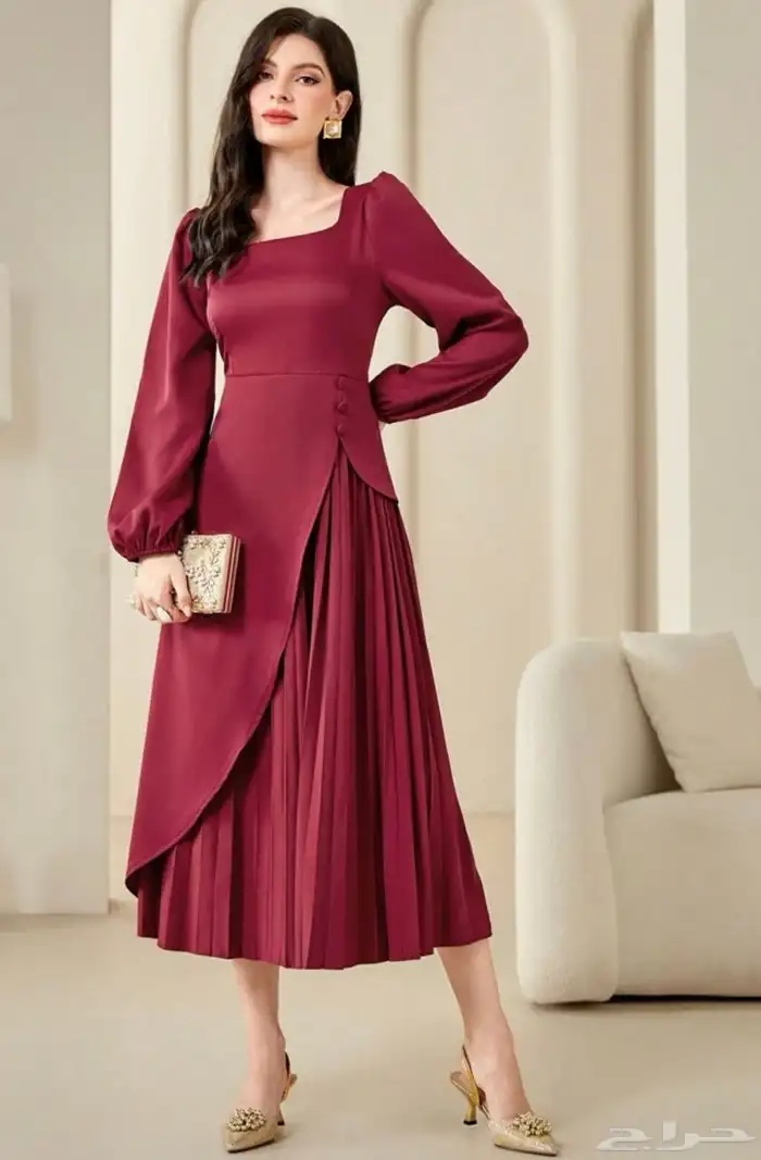 فستان جديد عنابي 4