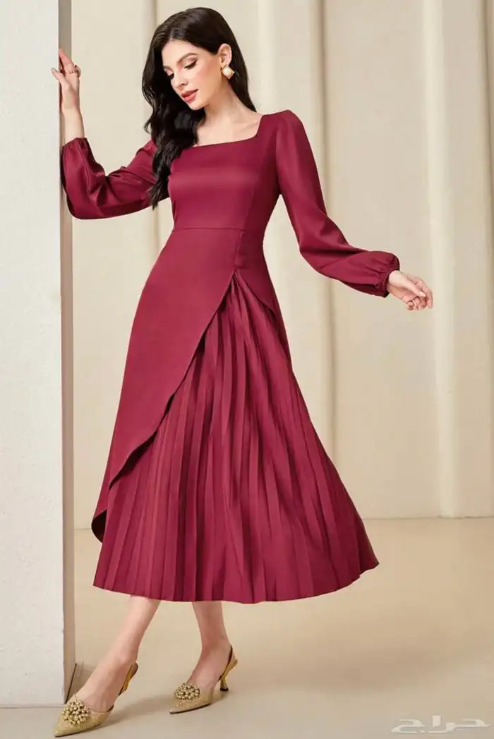 فستان جديد عنابي 0