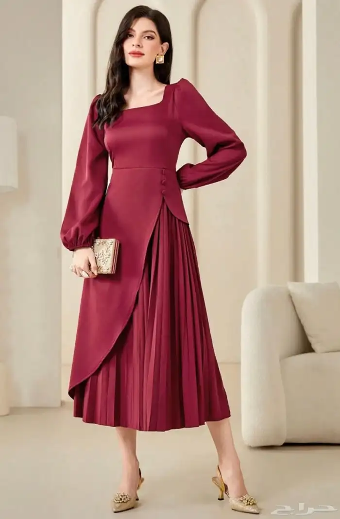 فستان جديد عنابي 6