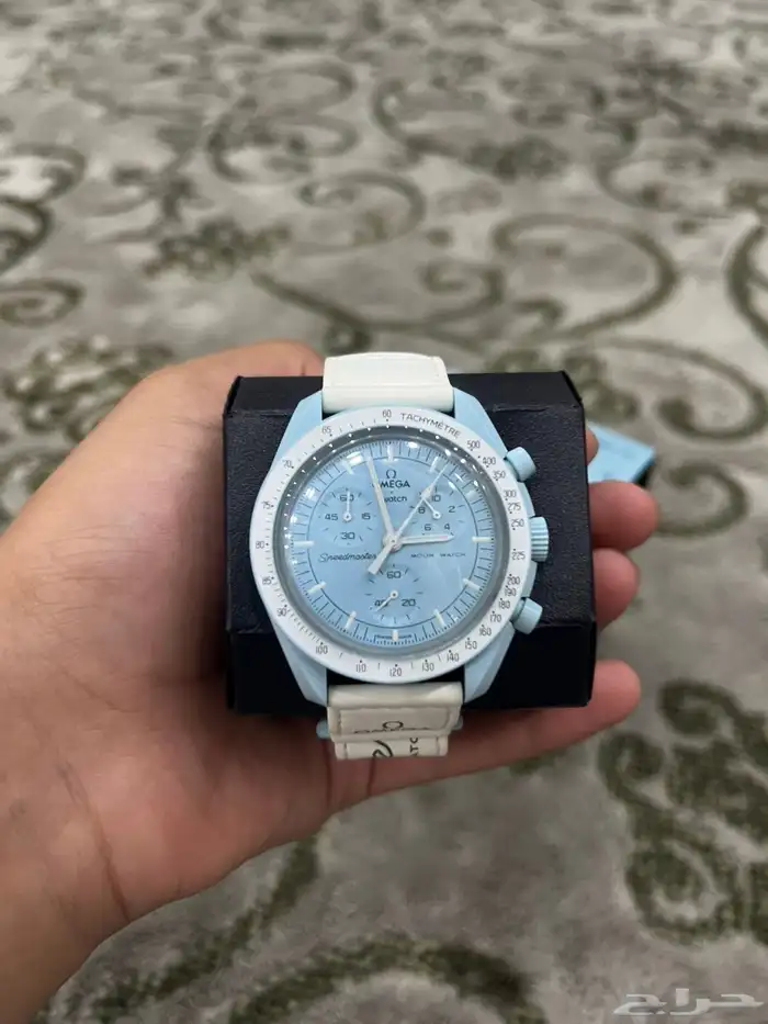 ساعه اوميغا سواتش اصليه ازرق 0