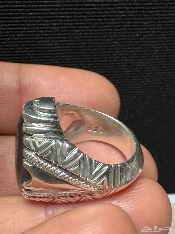 خاتم عقيق يماني شجري مصور صياغة حمادة VIP 16