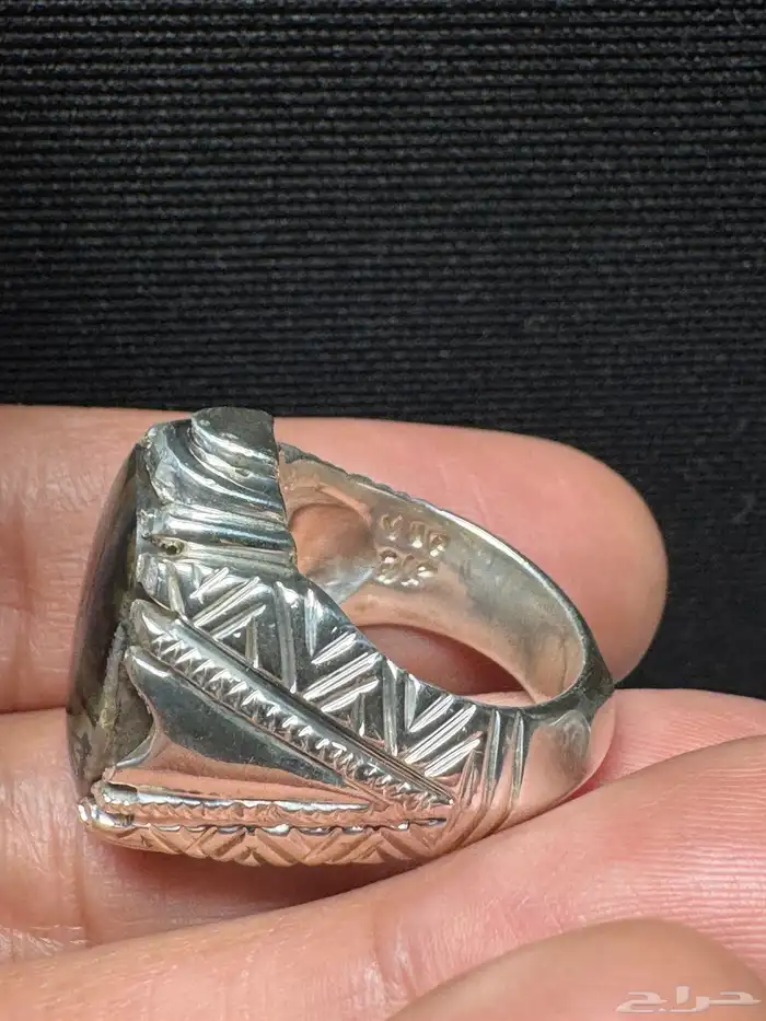 خاتم عقيق يماني شجري مصور صياغة حمادة VIP 17