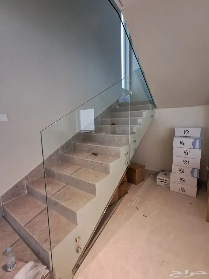 ترابزين زجاج سكوريت 12 ملي تفصيل درابزين سلم الرياض 6