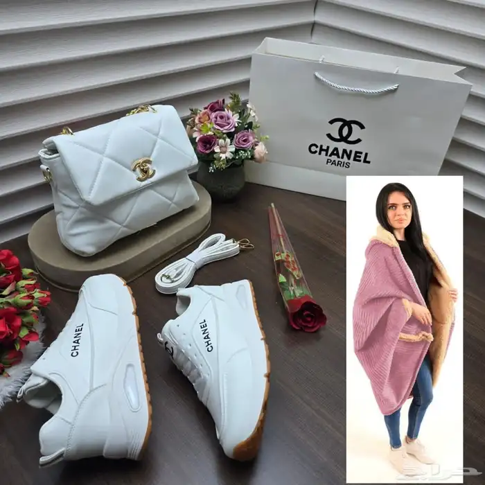 طقم نسائي مع شال فرو شتوي شامل التوصيل والشحن 9