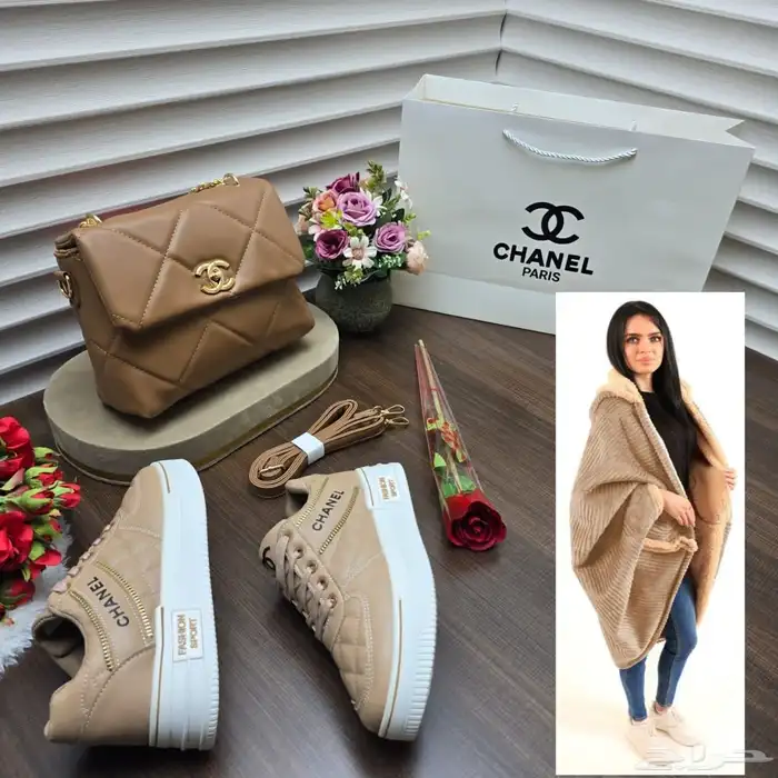 طقم نسائي مع شال فرو شتوي شامل التوصيل والشحن 7