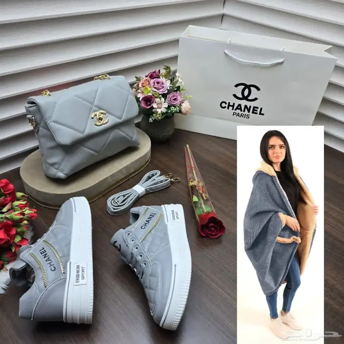 طقم نسائي مع شال فرو شتوي شامل التوصيل والشحن 5