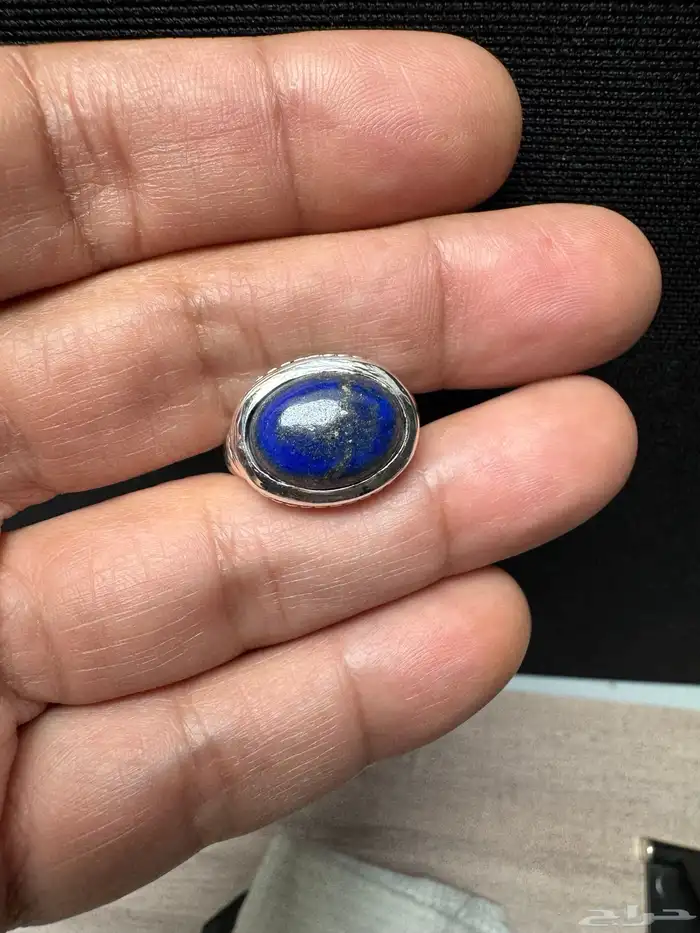 خاتم لازورد افغاني طبيعي صاغة عارف عيار 990 11