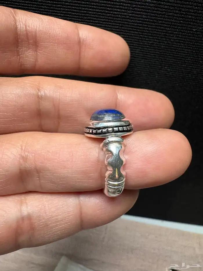خاتم لازورد افغاني طبيعي صاغة عارف عيار 990 17