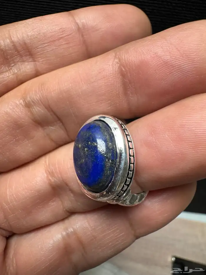 خاتم لازورد افغاني طبيعي صاغة عارف عيار 990 18