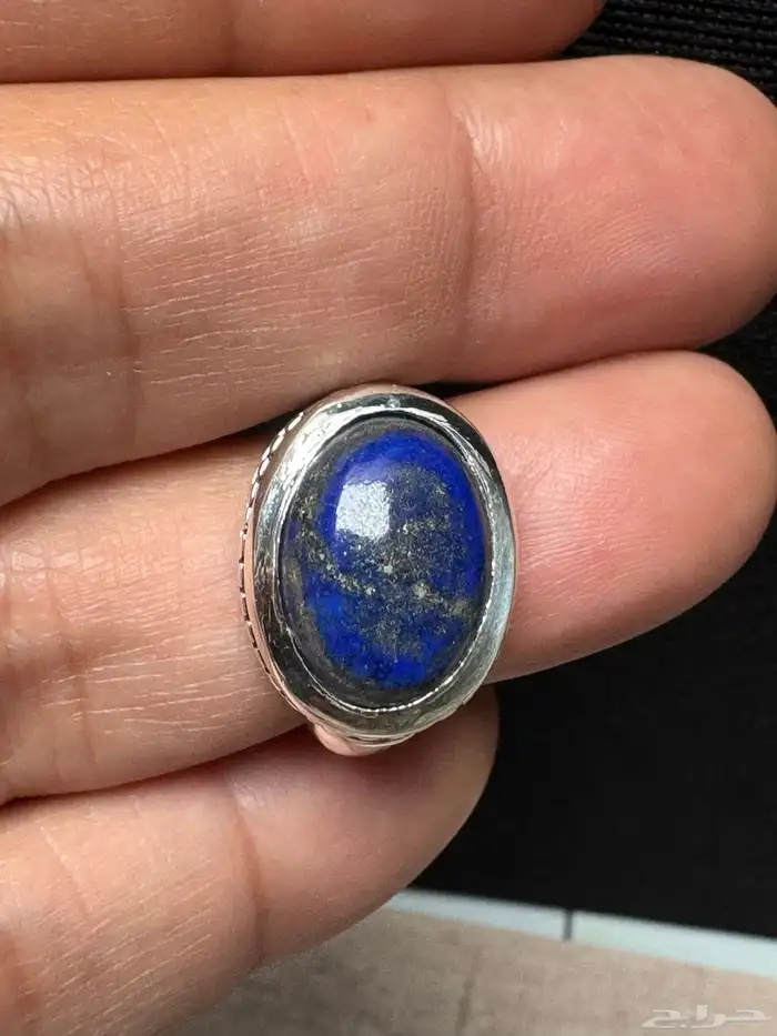 خاتم لازورد افغاني طبيعي صاغة عارف عيار 990 1