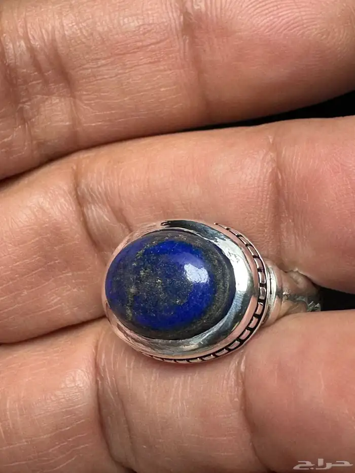خاتم لازورد افغاني طبيعي صاغة عارف عيار 990 2