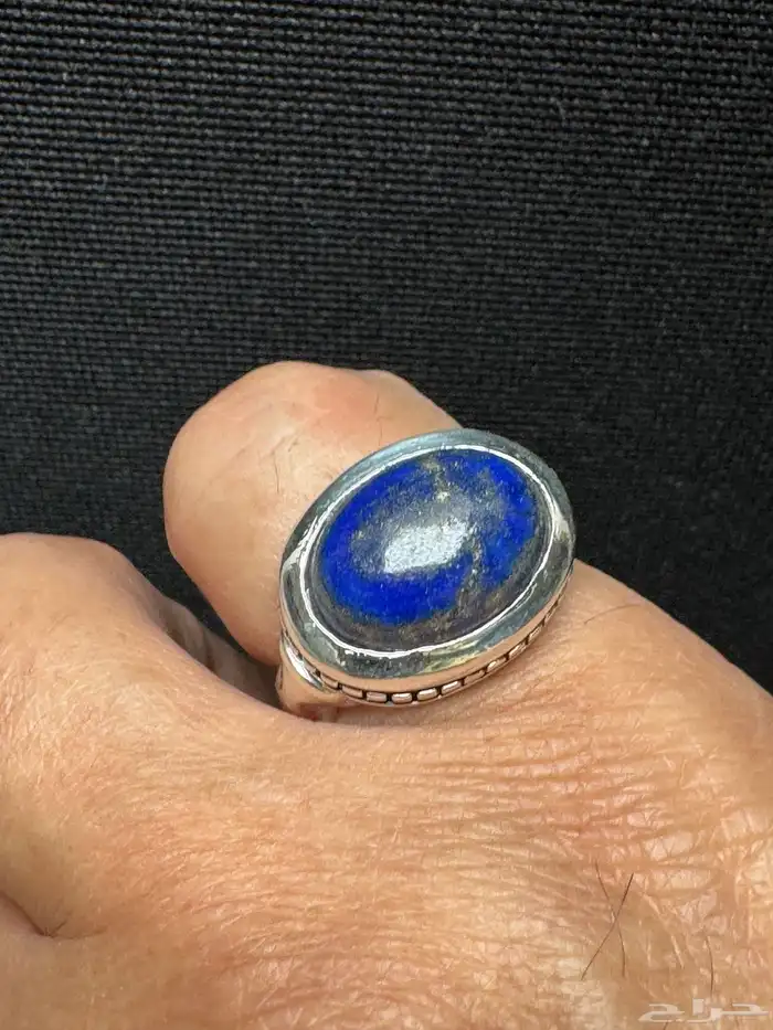 خاتم لازورد افغاني طبيعي صاغة عارف عيار 990 21