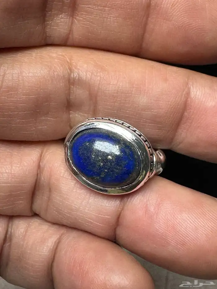 خاتم لازورد افغاني طبيعي صاغة عارف عيار 990 8