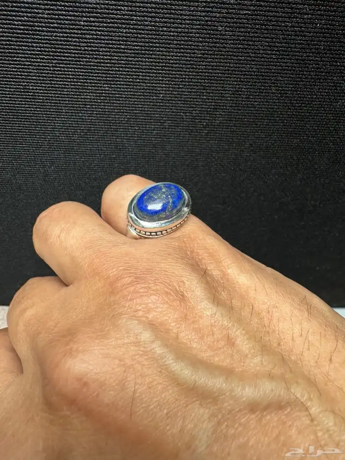 خاتم لازورد افغاني طبيعي صاغة عارف عيار 990 25