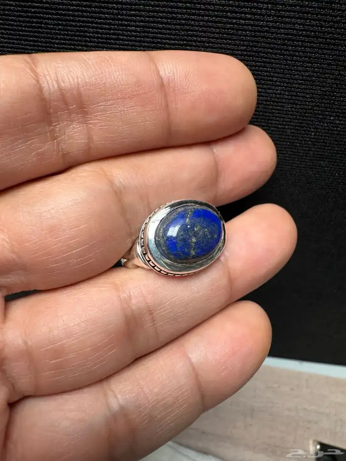خاتم لازورد افغاني طبيعي صاغة عارف عيار 990 14