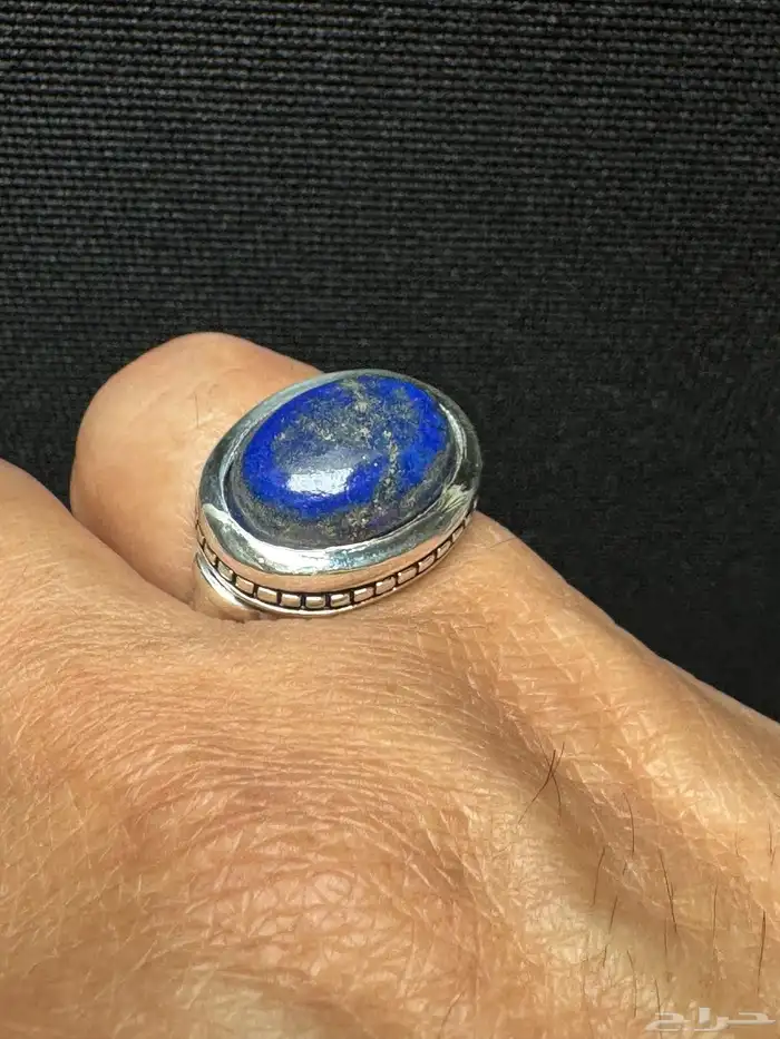خاتم لازورد افغاني طبيعي صاغة عارف عيار 990 26