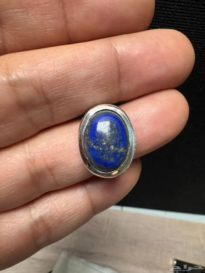 خاتم لازورد افغاني طبيعي صاغة عارف عيار 990 5