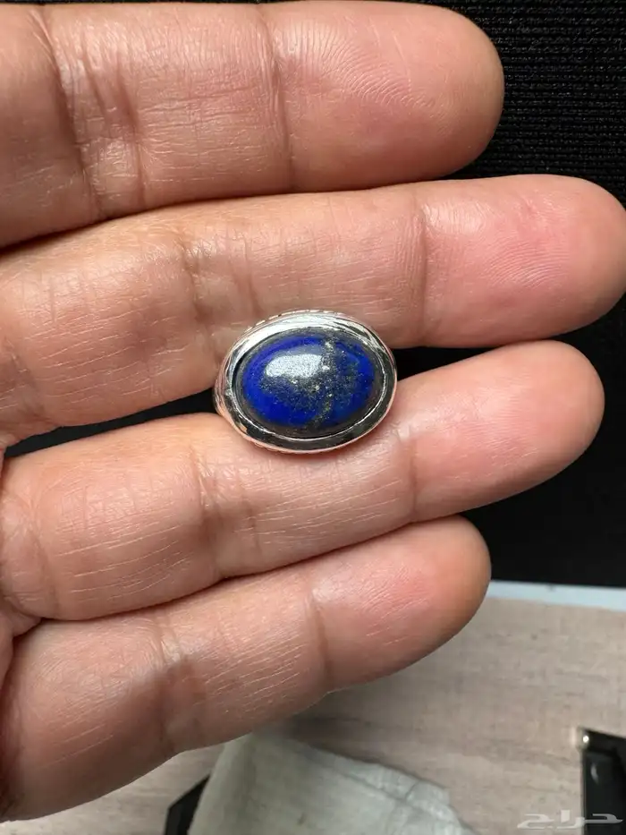 خاتم لازورد افغاني طبيعي صاغة عارف عيار 990 12
