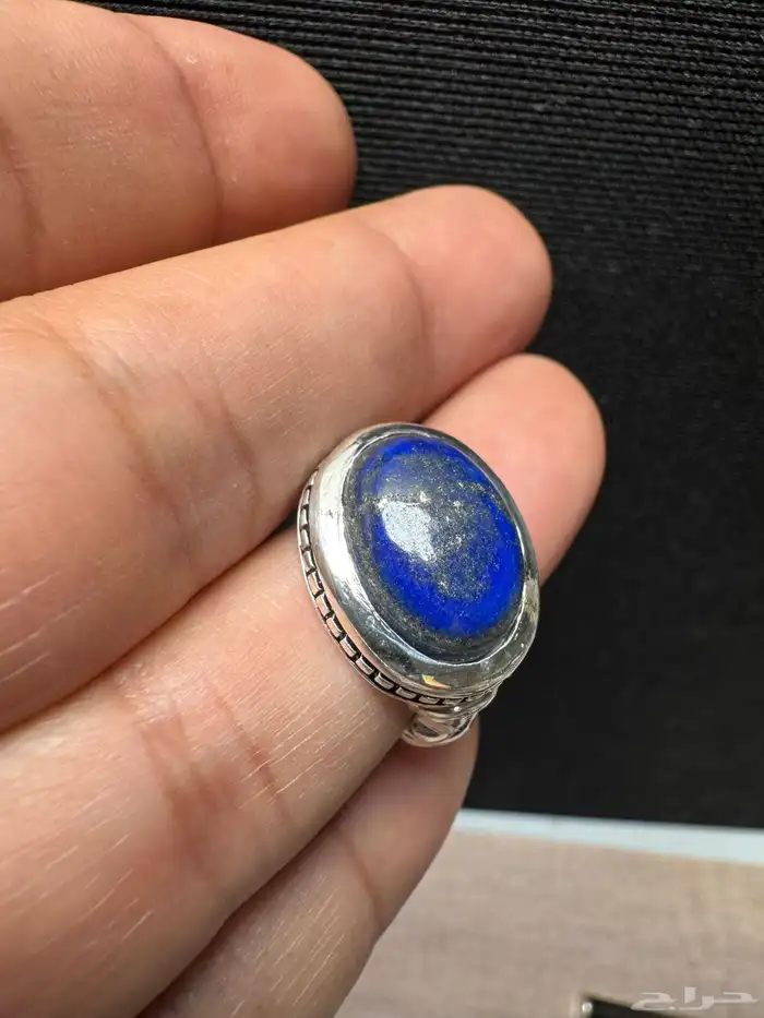 خاتم لازورد افغاني طبيعي صاغة عارف عيار 990 19