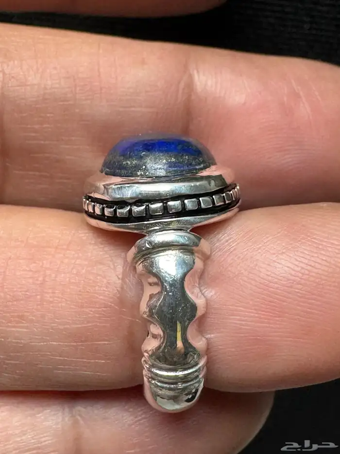 خاتم لازورد افغاني طبيعي صاغة عارف عيار 990 15