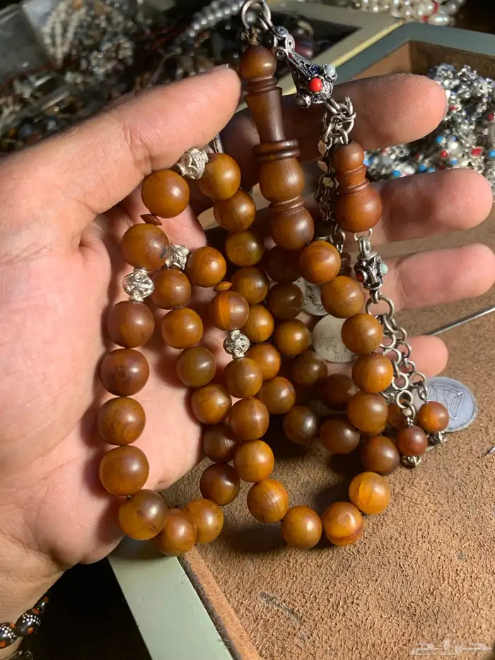 سبحة زراف وحيد قرن خرتيت صيفاني فضة قديم انتيك 1