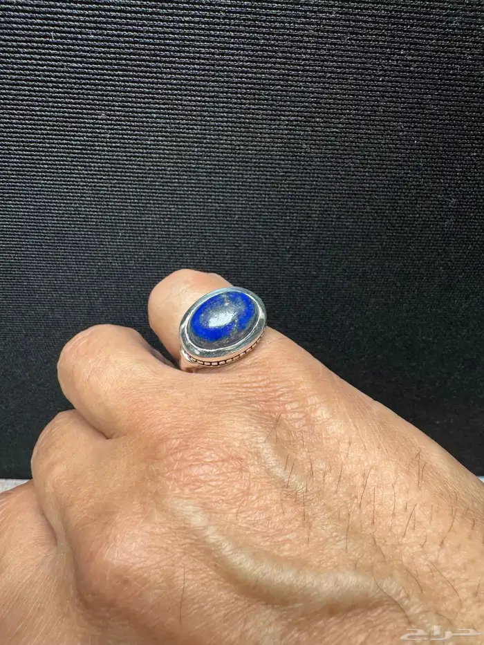 خاتم لازورد افغاني طبيعي صاغة عارف عيار 990 23