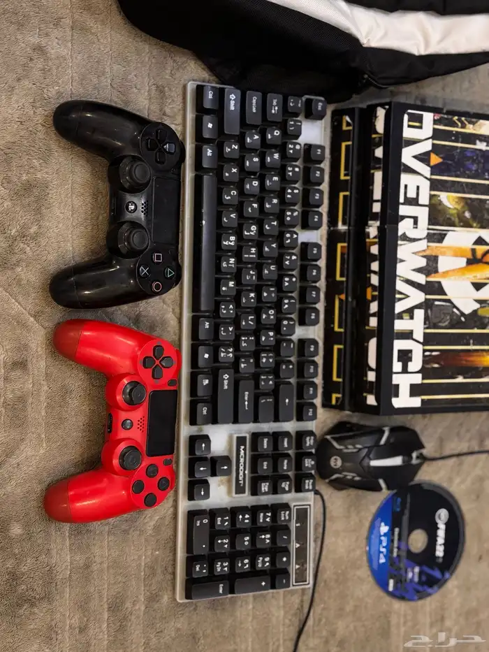 سوني 4 وملحقاته مع كيبورد مع شريط قراند و فيفا 22 1