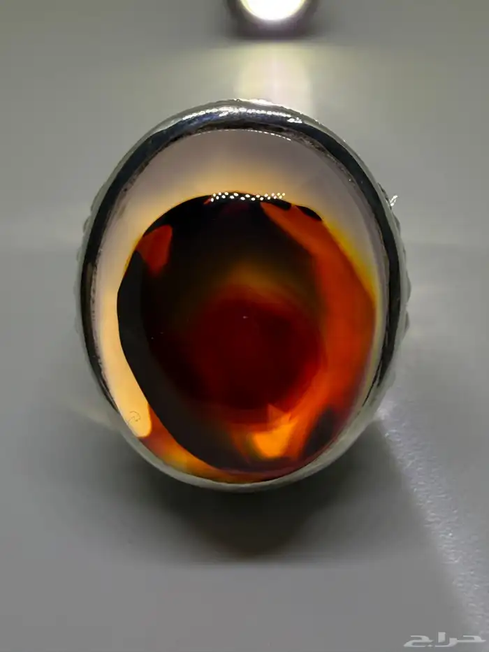 خاتم فضة بصياغة فاخرة بحجر عقيق يماني مميز 7