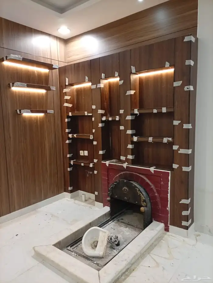 قبل وبعد. تركيب مشب شيبرد خشبي 2